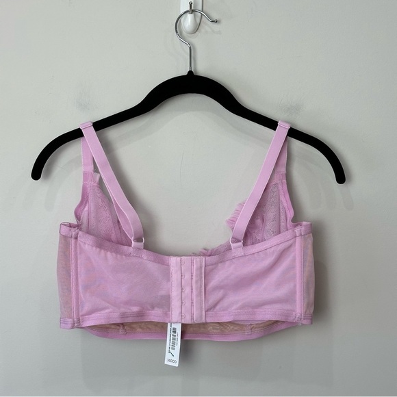 Adore Me Maddie Lace Bra Pink Lavender Demi Unlined Underwire - Picture 3 of 7